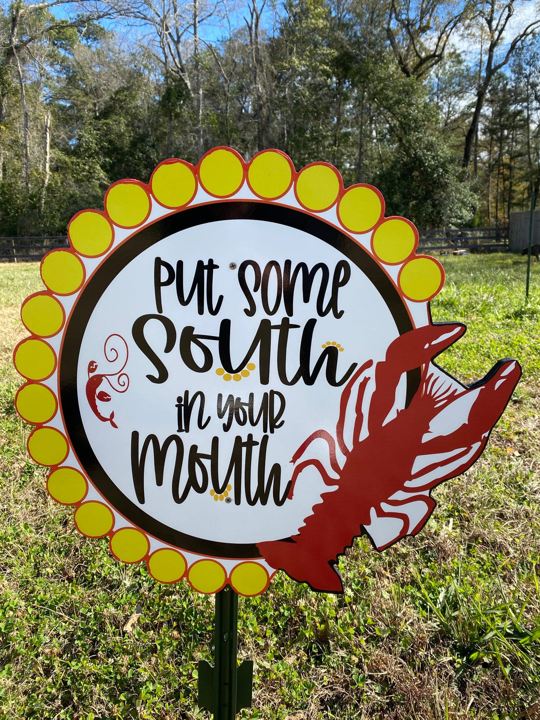 Put Some South In Your Mouth Crawfish Sign Outdoor Decoration