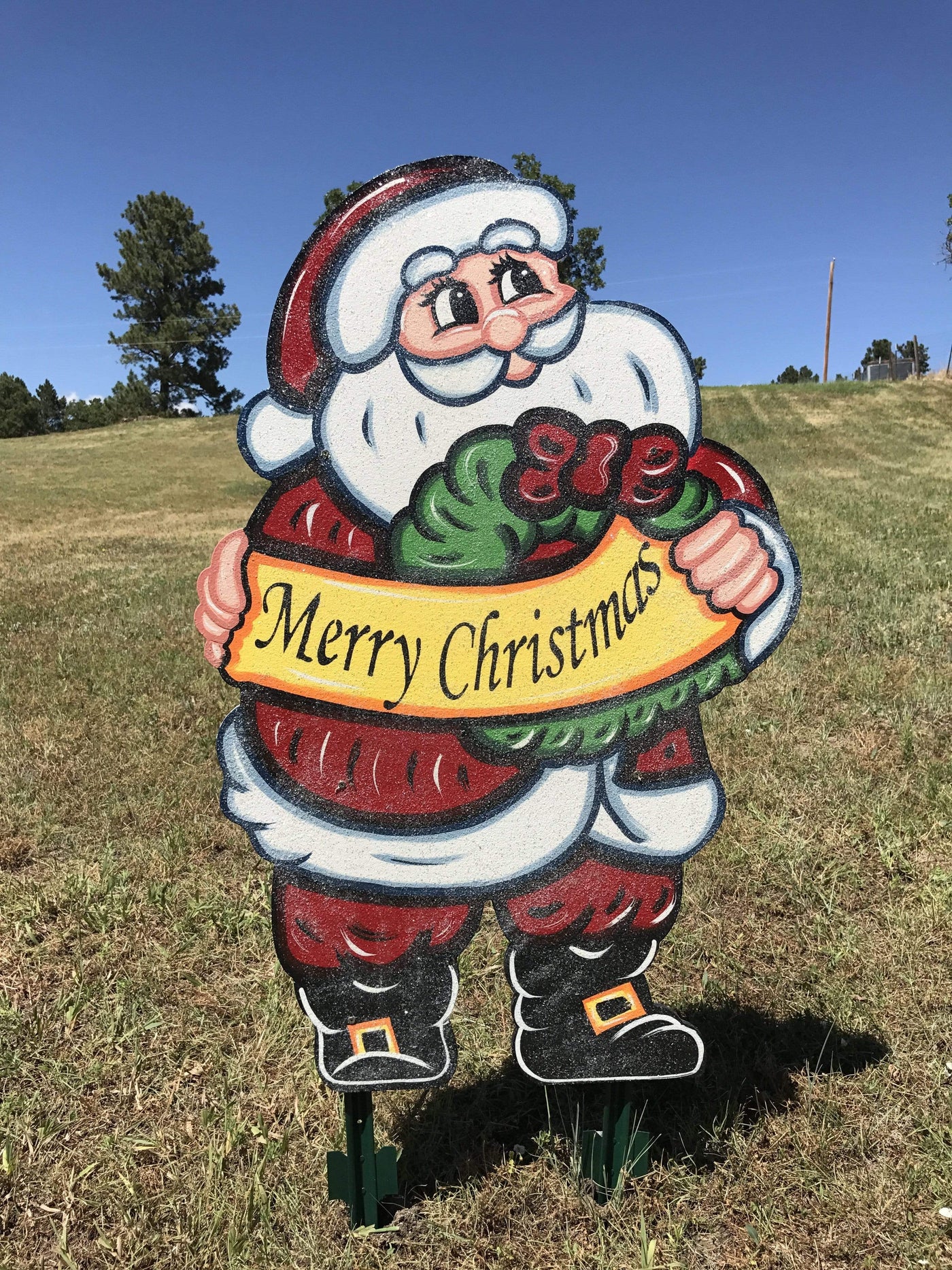 Template/Digital Cut File for Ribbon Santa blank Yard Art