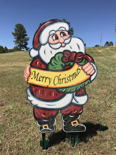 Template/Digital Cut File for Ribbon Santa blank Yard Art