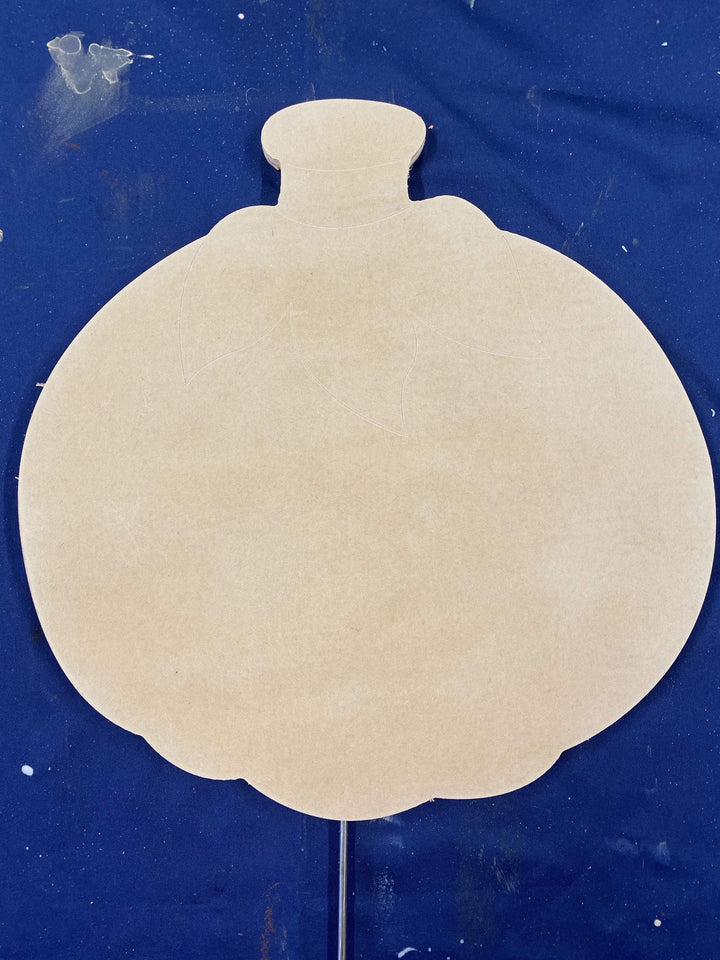 Halloween pumpkin with three leaves  yard art blank