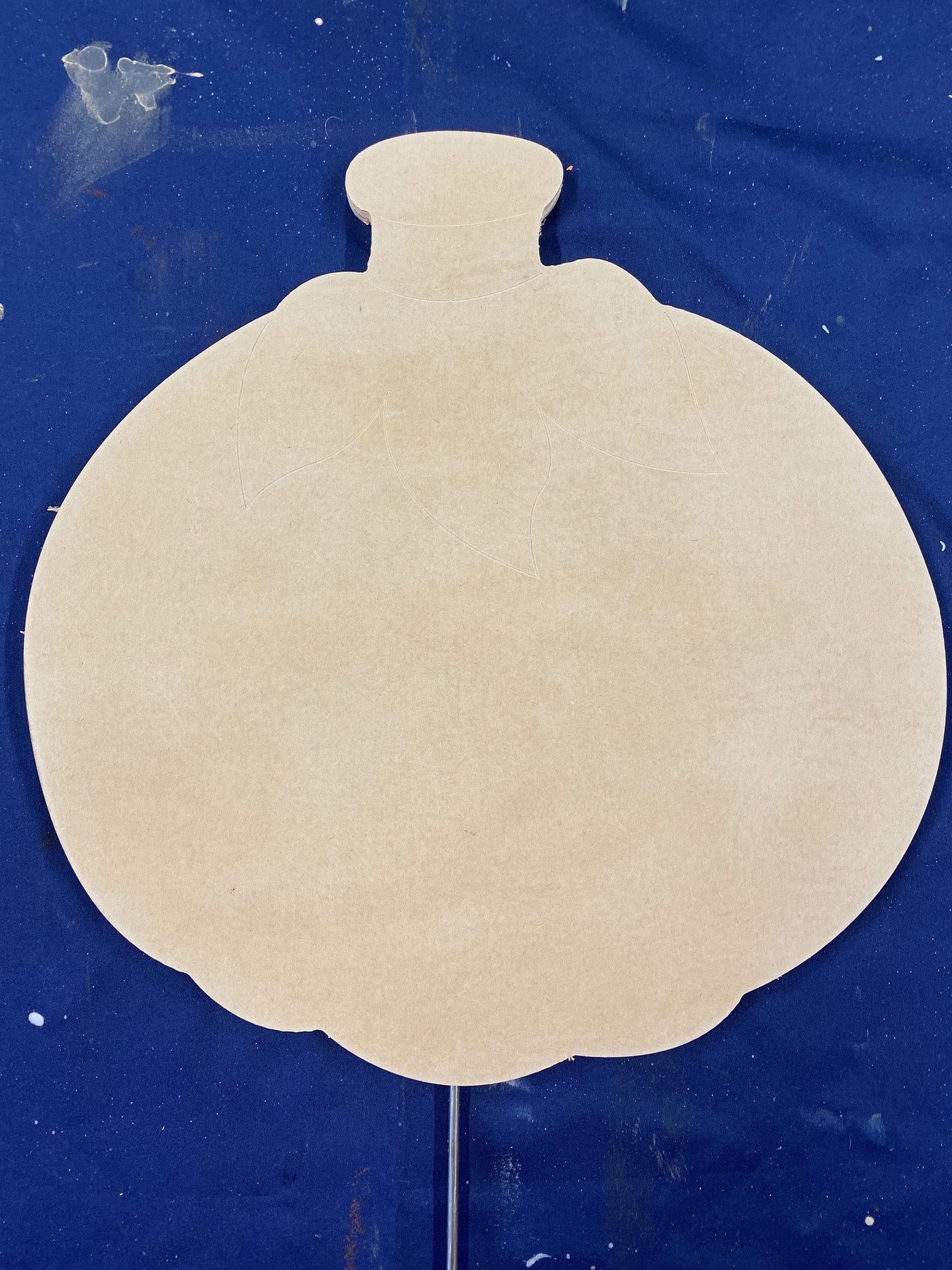 Halloween pumpkin with three leaves  yard art blank