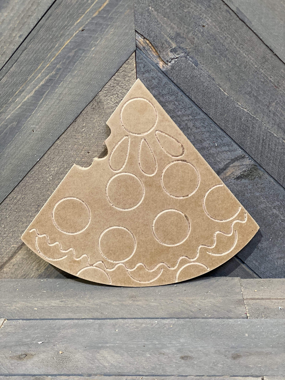 Decorative yard sign of a watermelon slice that is unpainted showing the original product that is to be painted by you. DIY yard art for lawns, gardens porches and walkways. 