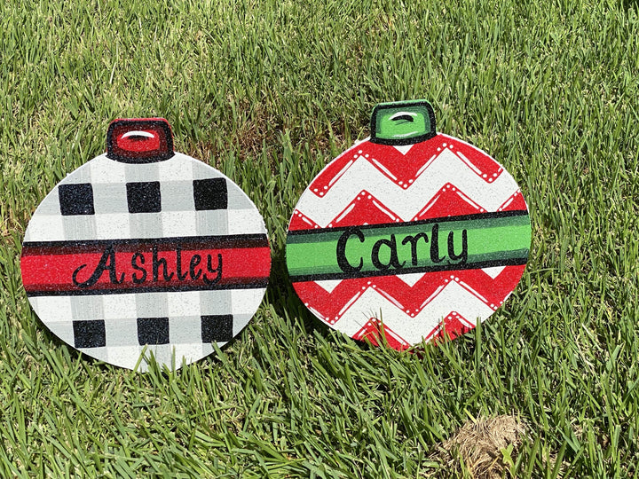 Christmas Ornament painted yard art design